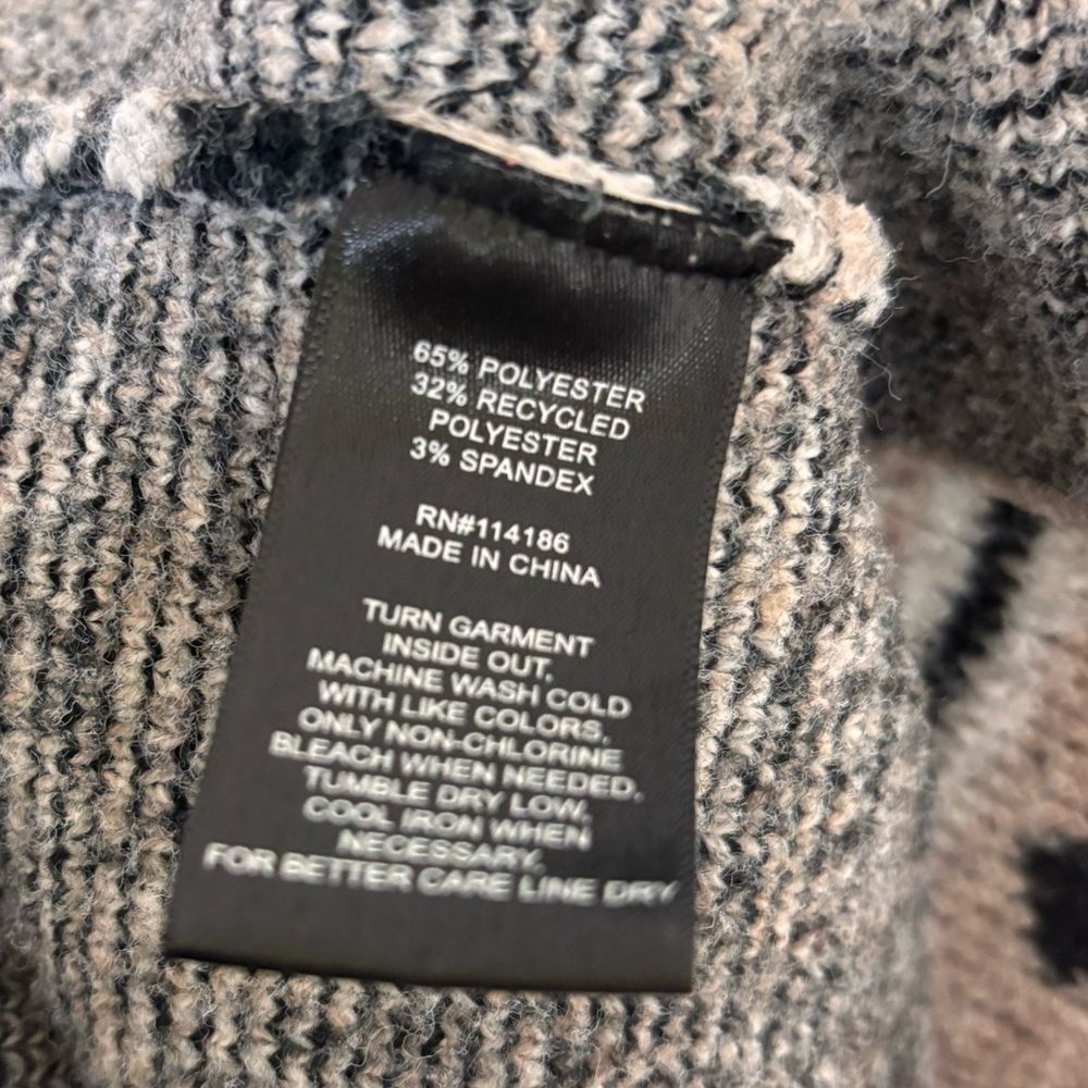 Frye black & tan Aztec southwestern patterned jacquard open-front long duster S - Picture 4 of 5